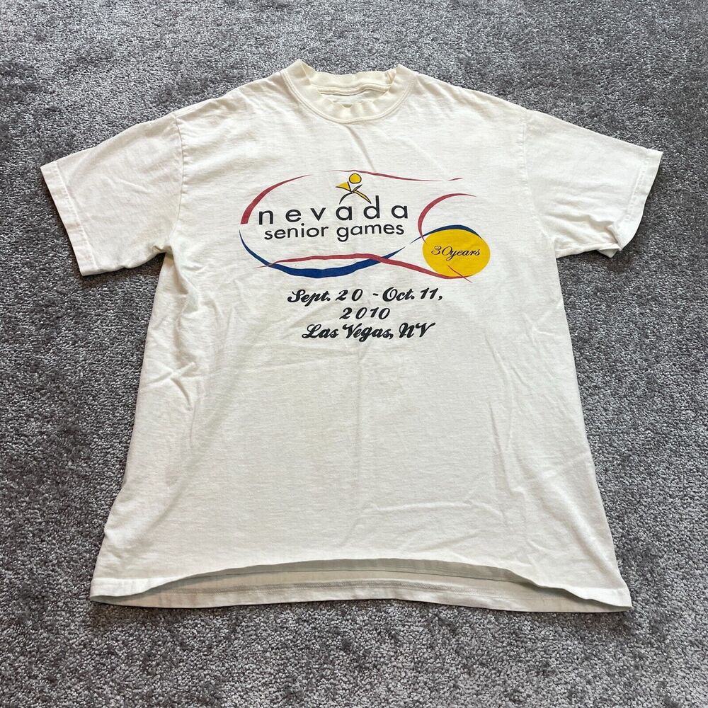 Unbranded Shirt Adult Small White Nevada Senior Games Graphic T Short Sleeve Top